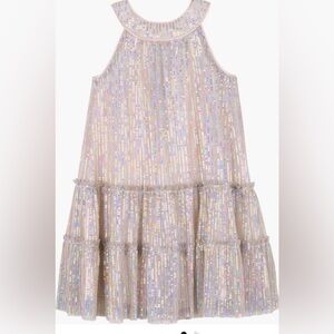 Zunie Glittering Rose gold Tiered Dress